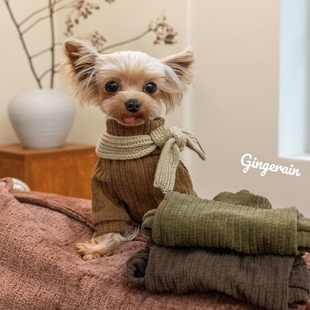 GINGERAIN 美拉德穿搭宠物衣服约克夏马尔济斯卫衣韩剧日系保暖