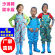 儿童下水连体裤 靴全身防水衣服 幼儿园玩水抓捉鱼小孩男女沙滩雨鞋