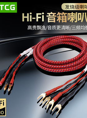 HiFi发烧级香蕉头喇叭线环绕音响u型针Y插主副音箱功放连接专用线