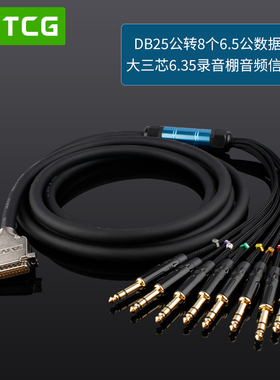 YYTCG八通道多芯缆DB25转大三芯6.35录音棚音频信号线散尾线演出