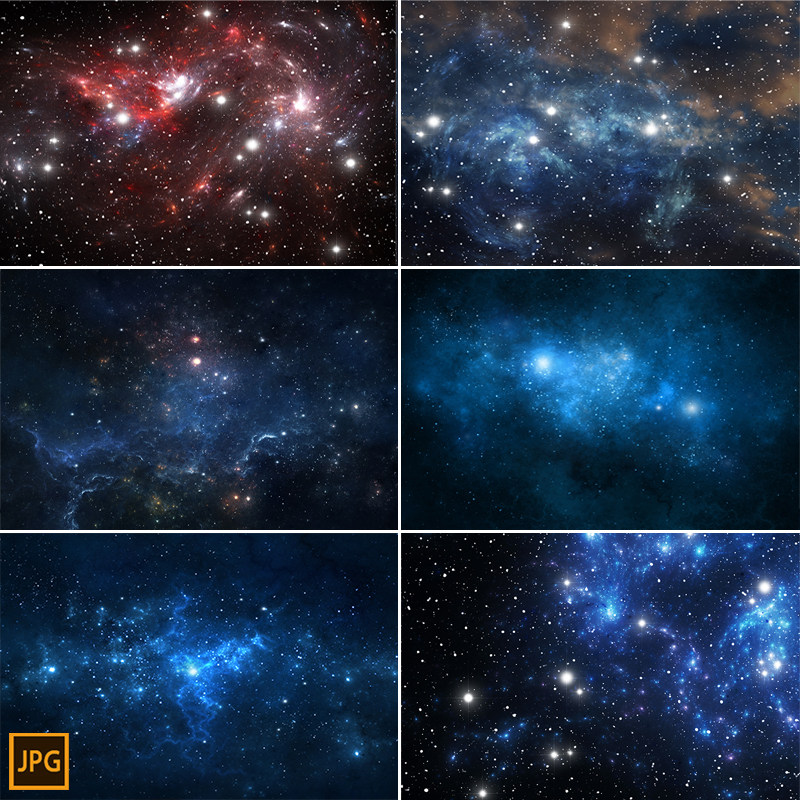 星空繁星太空宇宙星云背景墙壁纸 蓝色彩色梦幻星星银河高清图片