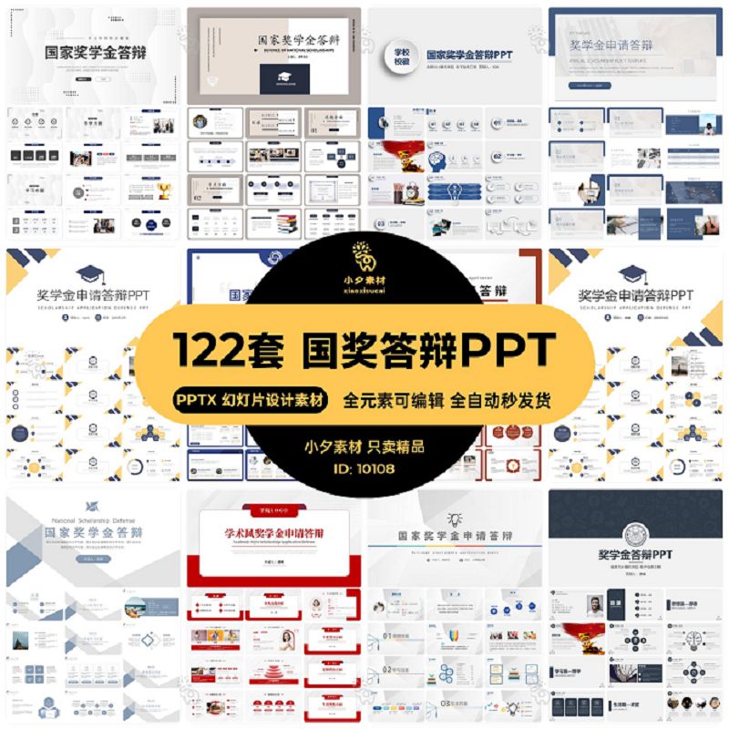 大学生研究博士生国家奖学金申请答辩自我介绍演讲PPT模板素材
