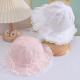 宝宝帽子春秋夏季 女孩可爱公主蕾丝遮阳帽抽绳女童防晒渔夫帽 薄款