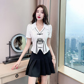 气质包臀短裙套装 足浴足疗酒店前台按摩技师工作服女2024夏季 新款