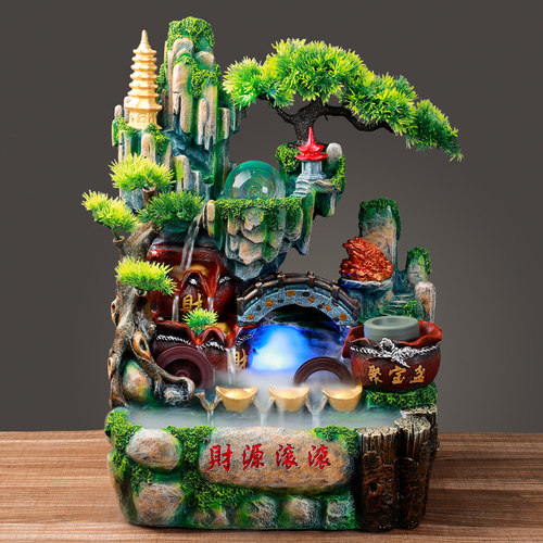 开业礼品生财落地喷泉假山流水