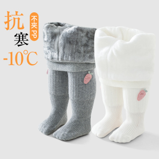 加绒冬季 加厚棉大PP宝宝打底裤 连脚女童连体袜 袜秋冬款 婴儿连裤