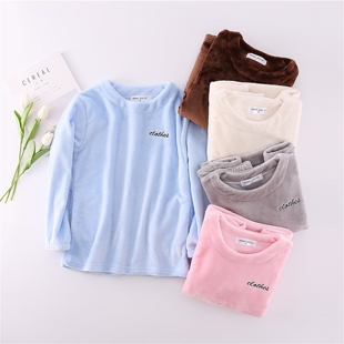 法兰绒睡衣上衣单件女秋冬珊瑚绒情侣暖暖衣长袖加厚大码家居服男