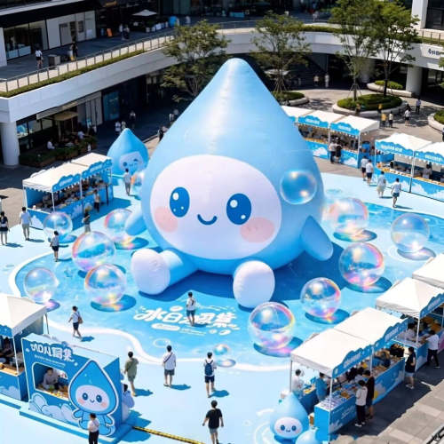 夏日水滴IP充气气模商场美陈
