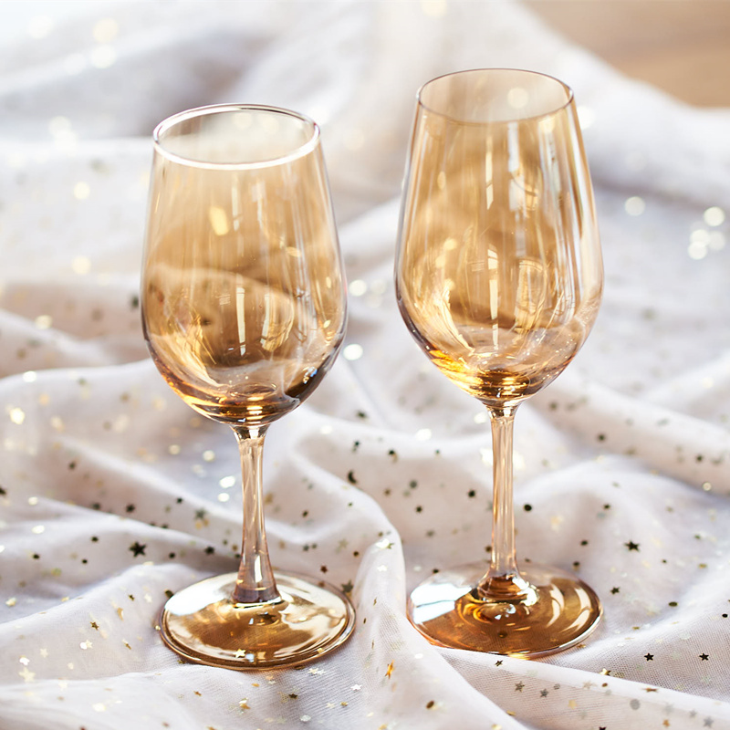 金色电镀高脚杯水晶欧美琥珀杯子