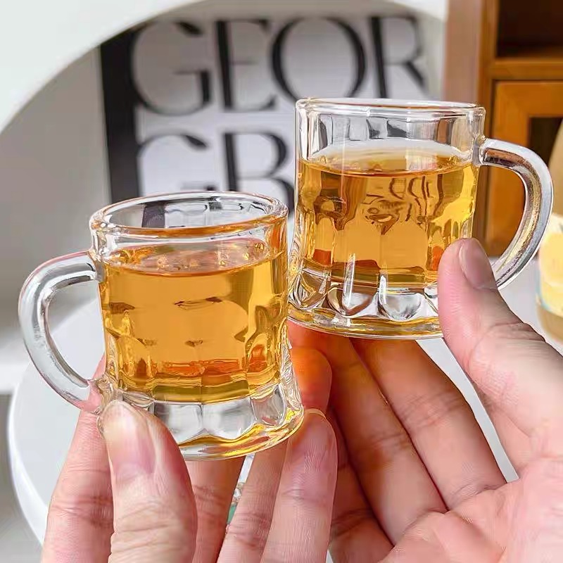迷你烧酒杯白酒杯玻璃杯家用小号杯子创意个性啤酒杯烈酒杯小酒杯
