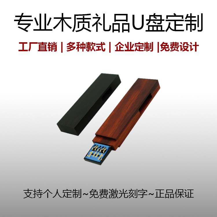 创意木质U盘32GB/企业展会投标礼品定制优盘/实木U盘外壳DIY定制