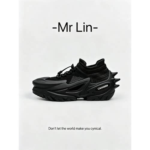 【Mr.Lin】大码跨境太空机甲鞋飞织袜子鞋2026夏季厚底百搭运动鞋