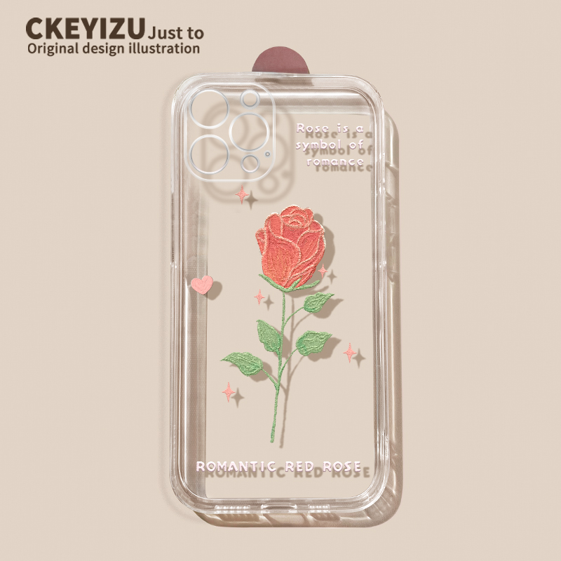 适用苹果14手机壳K5226玫瑰