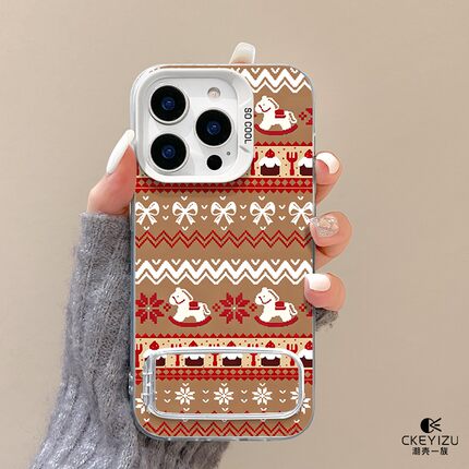 适用于iqooneo9手机壳蛋糕小马新款neo8pro镜子支架IQOONEO7磨砂彩银iq00neo6se防摔支点5SE全包爱酷neo3女vi