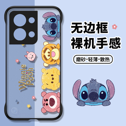 适用于opporeno8手机壳透明磨砂无边框reno7se半包硬reno6pro+可爱卡通动物reno5/4裸机手感reno3/2z散热十倍