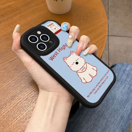 卡通英文小狗适用于红米note13手机壳11epro液态硅胶note9新款小羊皮note7pro全包防摔note12pro+高颜值11se