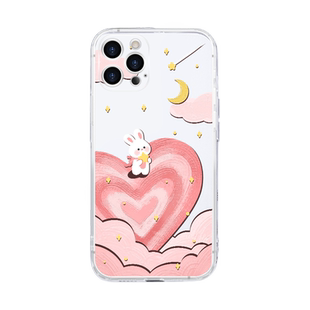 适用于苹果14pro手机壳16新款iPhone17promax透明15plus卡通13/12mini软硅胶11全包7/8p直边6s防摔xs可爱小狗