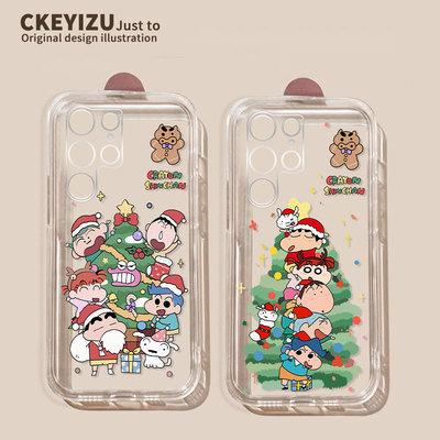 圣诞蜡笔小新适用三星s24ultra手机女s24+透明s23硅胶s22Ultra全包s21防摔20+新款Galaxy软s10/s9/s8/s7新款