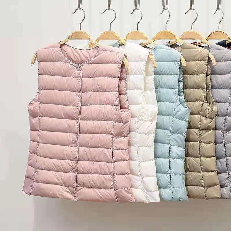 稻草人2025年新款轻薄羽绒女内胆马甲圆领内外穿单排扣轻便羽绒背,女装/女士精品,马夹,淘宝优惠券,粉丝福利购,淘宝优惠卷