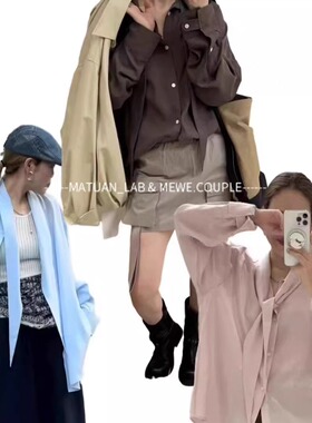 现货2025秋季新款REFOUND TEN设计师飘带长袖衬衫三色现货