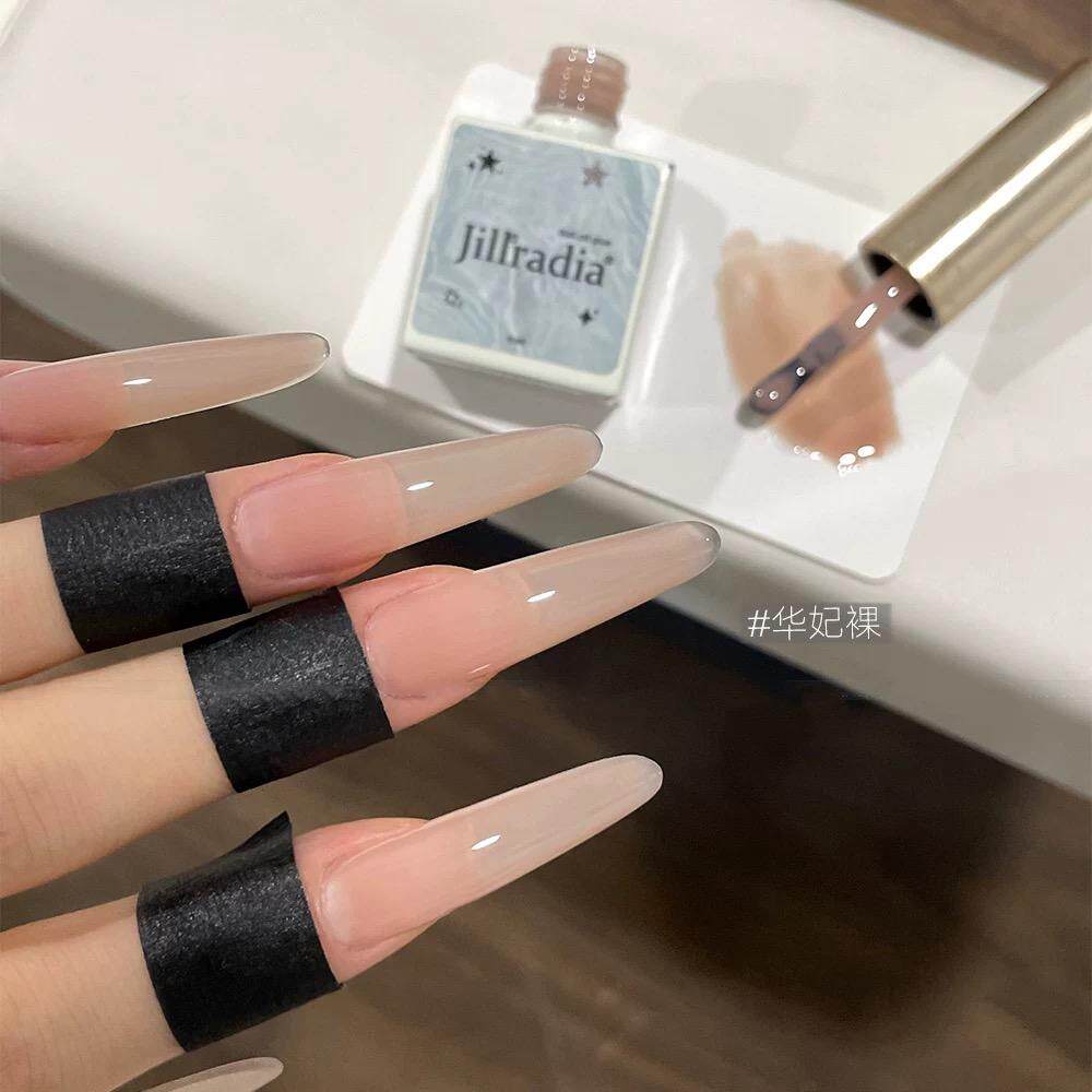 网红嬛嬛裸色系指甲油胶2025年新款流行显白冰透色新年美甲光疗胶