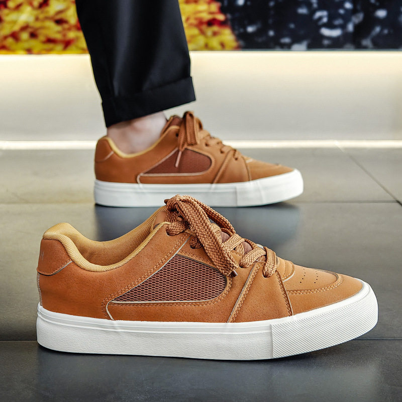 小众男鞋子潮鞋2025春季新款帆布鞋韩版百搭滑板鞋港风面包鞋男鞋