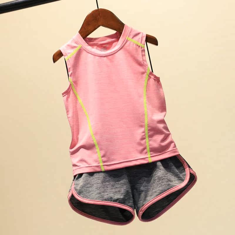 儿童女男童装速干衣快干运动背心短裤两件套装夏无袖t恤中大童宝|ruв категории Детская одежда, костюм - от Buy2taobao.com для оказания профессиональной услуги покупки агента Taobao