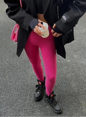 少量现货Alig女士运动高腰紧身裤无痕无尴尬线蜜桃臀弹力健身裤女