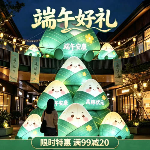 端午卡通粽子充气气模商场美陈