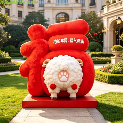充气羊驼福字造型气模