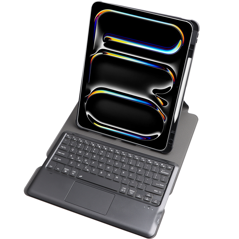 适用2025iPad Pro13保护壳带笔槽蓝牙键盘触摸板鼠标Air13英寸Air6/7平板苹果Pro12.9全包软套皮套防摔旋转