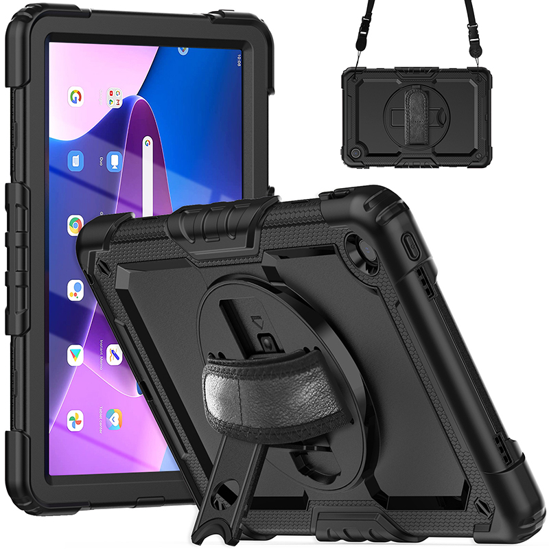 适用2022联想平板电脑小新Pad 10.6英寸保护套防摔TB128FU/XU全包边软壳硅胶125F手持托360旋转支架挂肩绳