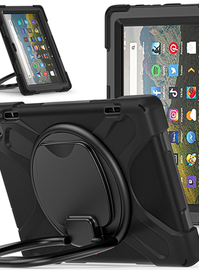 适用2024新款亚马逊Fire HD8/8Plus保护套防摔2022平板电脑12th全包边软壳硅胶8英寸旋转横竖支架手环挂肩绳