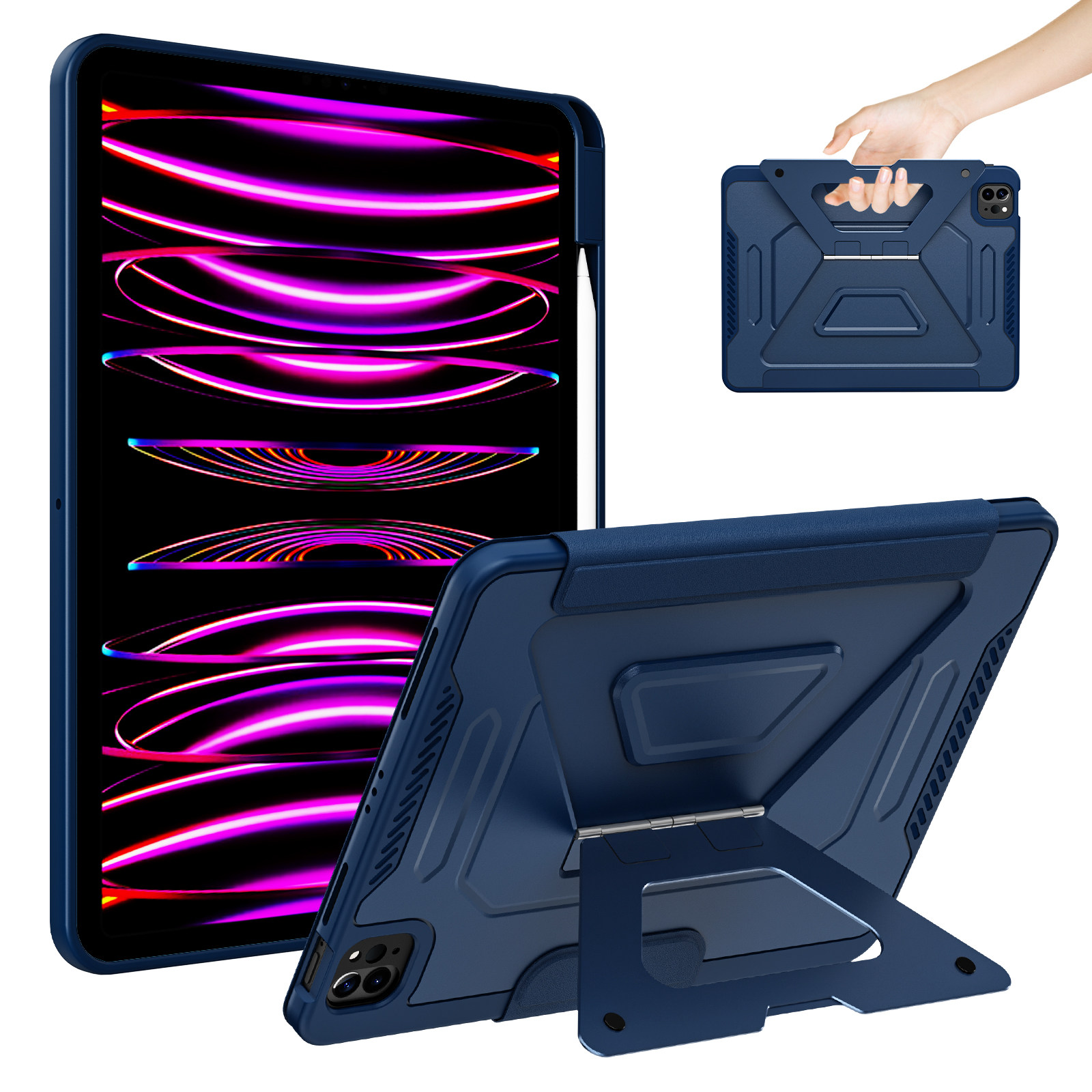 适用2026苹果iPad Air8保护套带笔槽10代12防摔Pro11平板Air4/5/6/7全包边软壳硅胶10.9寸10.2皮套铝合金支架
