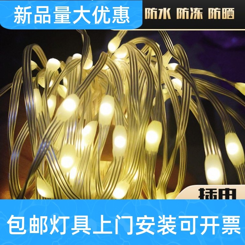 led皮线灯串彩灯闪灯串灯低压满天星装饰户外缠树太阳能庭院工厂