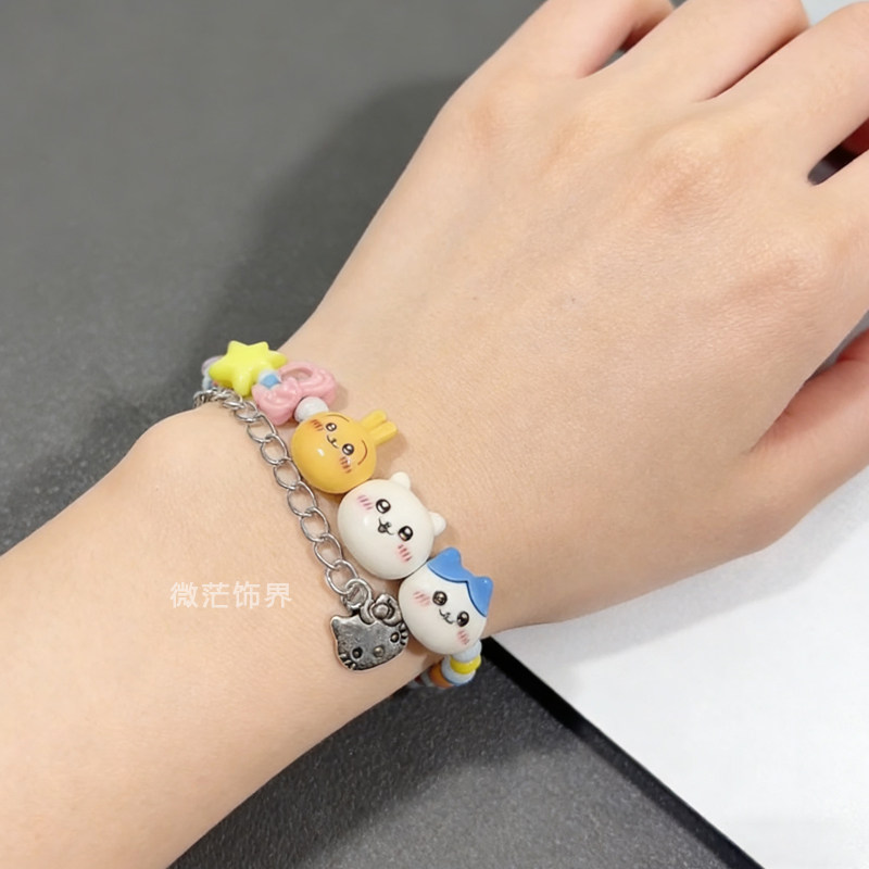2026新款可爱彩色三小只吉伊乌沙奇米珠串珠手链小众百搭闺蜜手饰