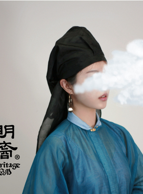 【现货】幅巾 原创猫绣球纱 明制复原款