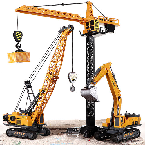 吊车玩具车儿童男孩2025新款玩具3到6岁工程车塔吊吊机套装起重机