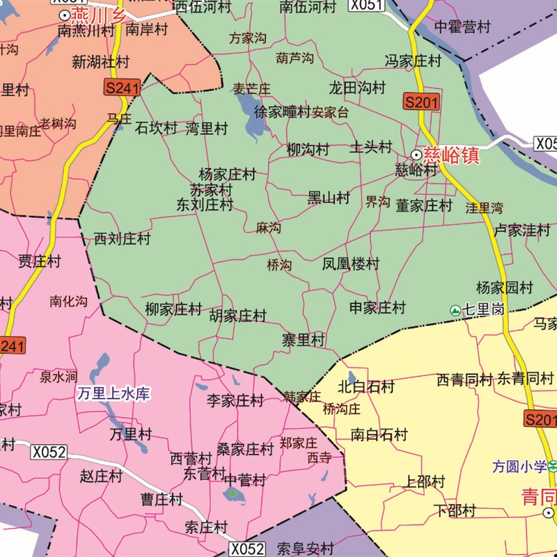 17年6月e河北省石家庄市灵寿县交通旅游行政乡镇村落分布地图