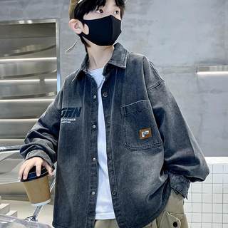 儿童装男童春装外套2025新款中大童春季男孩春秋款牛仔洋气炸街潮