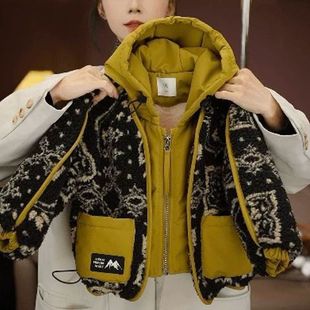 儿童冬季加绒加厚棉衣棉服男女童时尚洋气夹棉假两件保暖外套棉袄