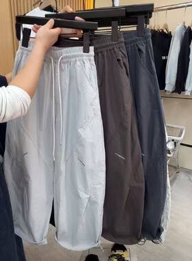 男女童夏薄款宽松休闲裤显瘦百搭弯刀裤超酷工装裤时尚长裤阔腿裤