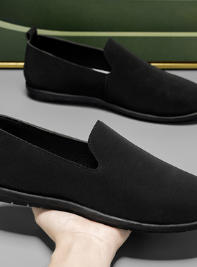 无鞋带豆豆鞋男特大码男鞋45休闲懒人鞋子4647秋季新款乐福潮鞋48