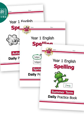 英国CGP原版 New KS1 Spelling Daily Practice Book Year 1 学龄前小学1年级 英语拼写单词练习书3册套装 含答案