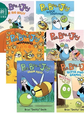 桥梁漫画 豌豆蜂后和杰伊6册 Pea Bee & Jay 1-6 Stuck Together 英文原版进口图书故事图画书图像小说 又日新
