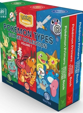 预售 宝可梦分类盒子书1 Pokemon Primers Types Box Set Collection Volume 1 英文原版 儿童卡通动画图画书 进口童书 又日新