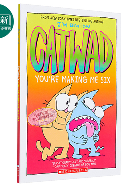预售 鬼马喜猫6 Catwad 6 Youre Making Me Six学乐桥梁漫画图像小说 青少年漫画读物 英文原版进口8-12岁 Jim Benton 又日新