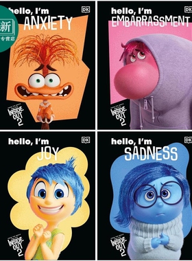 DK头脑特攻队2系列 Disney Inside Out 2 英文原版 儿童情绪读物 Hello, I'm Anxiety焦虑 Joy欢乐 Sadness悲伤 又日新