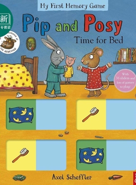 波西和皮普记忆滑块书 睡觉时间到 Pip and Posy Time for Bed 英文原版 儿童纸板书 亲子互动游戏书 进口童书 又日新