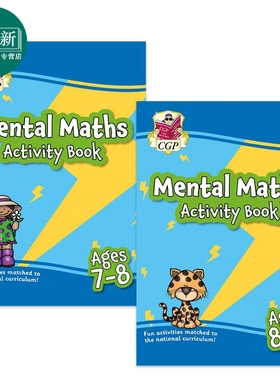 预售 英国CGP原版 New Mental Maths Activity Book 7-9岁小学三四年级 心算活动练习册2册套装含答案 Ages7-9 Year3-4 又日新